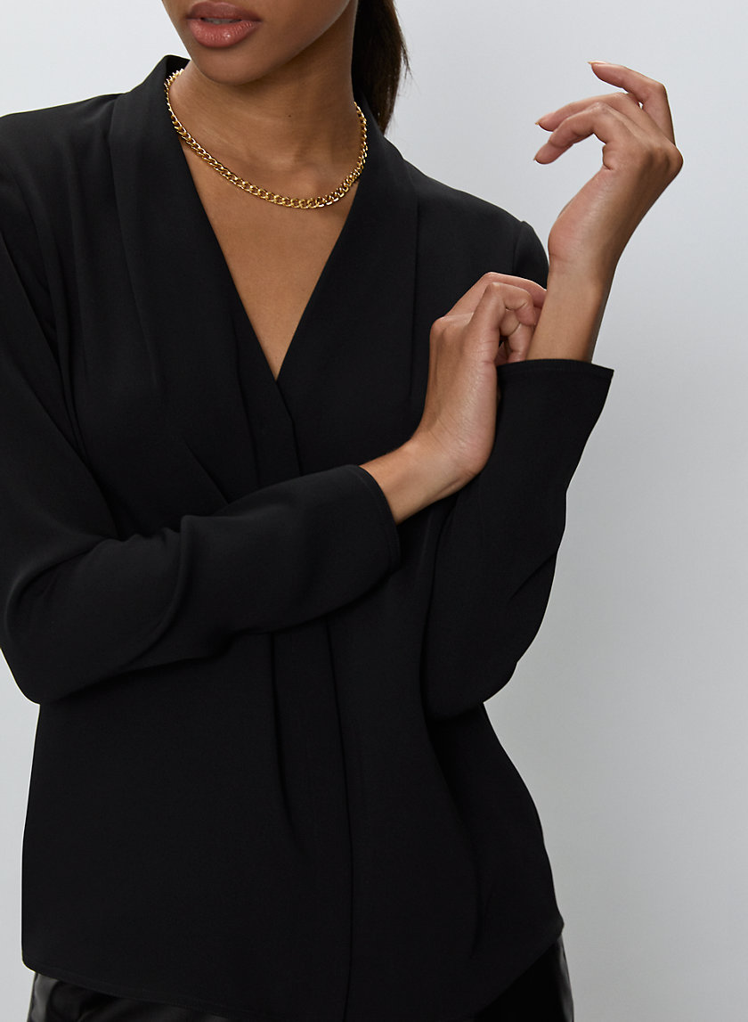 POWER BLOUSE - Long-sleeve, matte-satin blouse POWER BLOUSE - Long-sleeve, matte-satin blouse