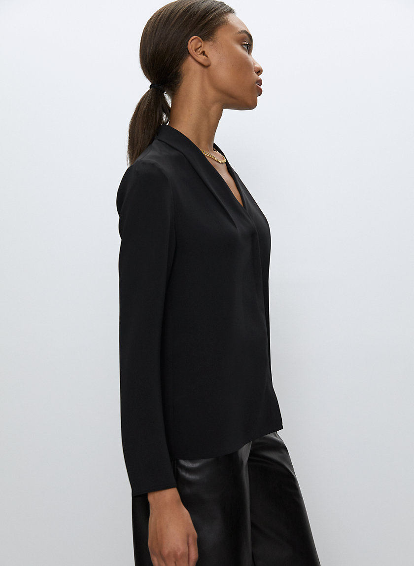 POWER BLOUSE - Long-sleeve, matte-satin blouse POWER BLOUSE - Long-sleeve, matte-satin blouse