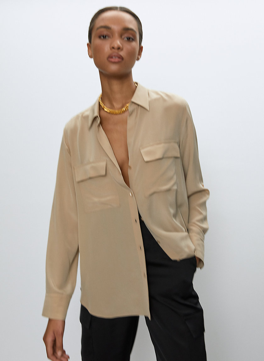 Babaton UTILITY SILK BUTTON-UP | Aritzia INTL