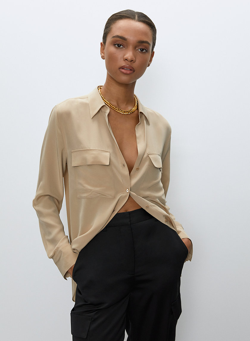 Babaton UTILITY SILK BUTTON-UP | Aritzia INTL