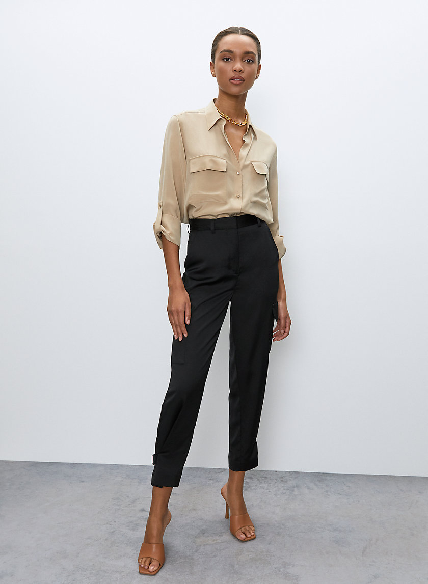 Babaton UTILITY SILK BUTTON-UP | Aritzia INTL