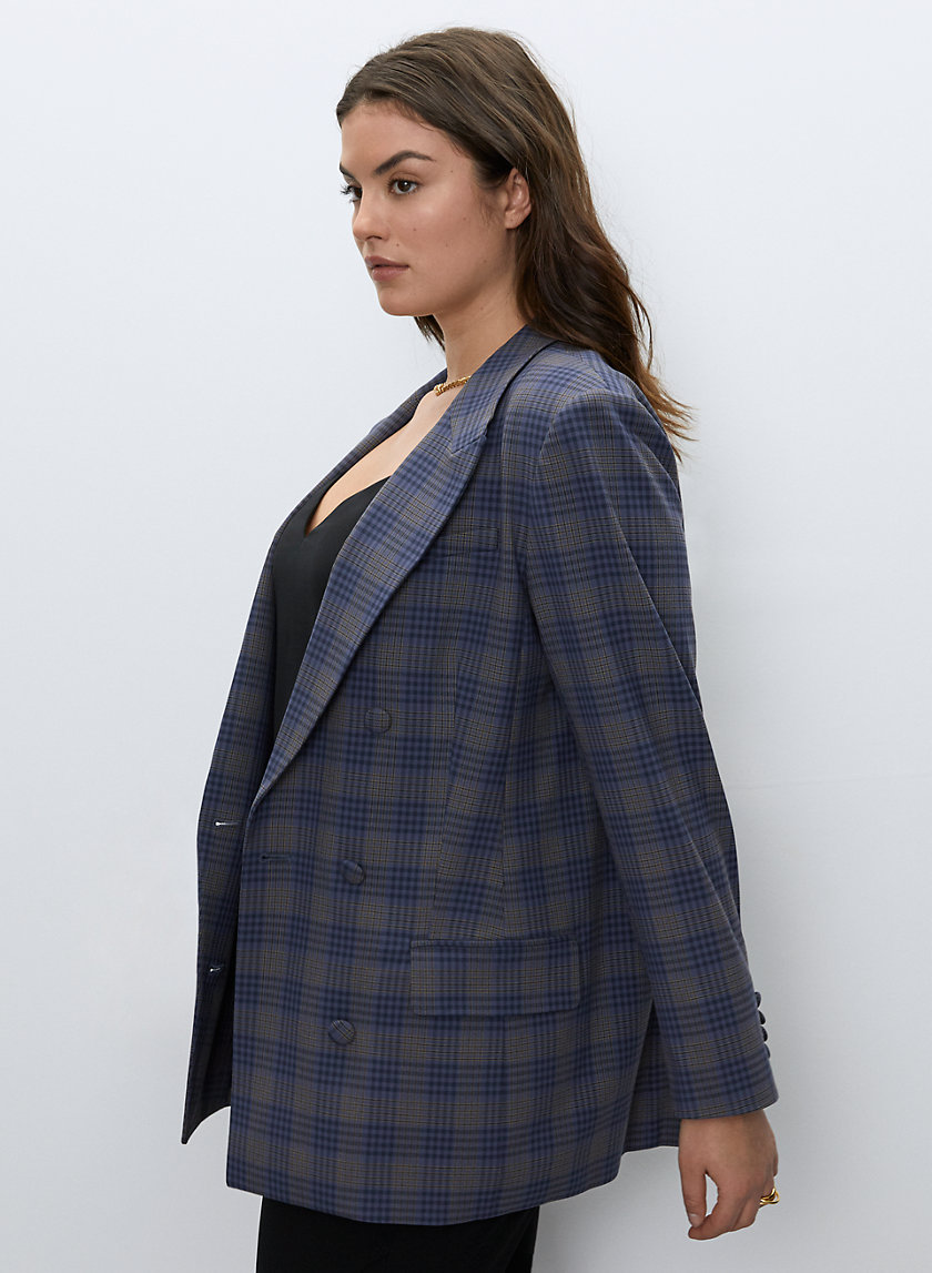 aritzia plaid blazer