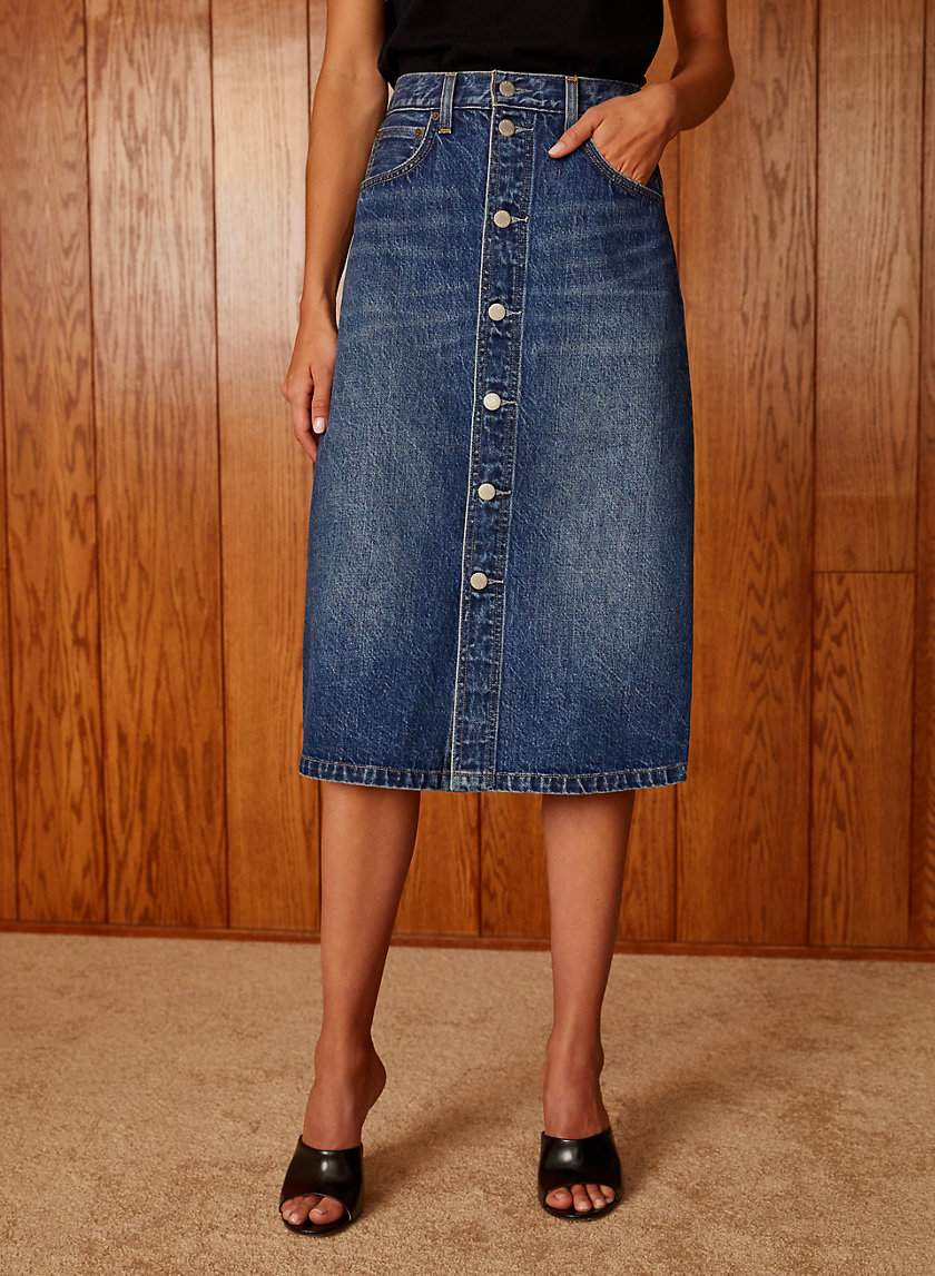 denim skirt aritzia