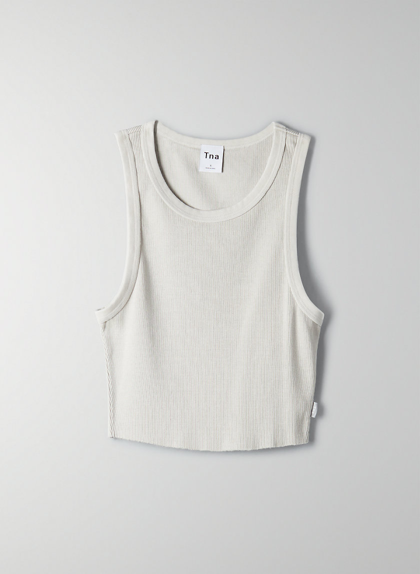 Chicwish Ribbed Textured Cropped Racer Tank Top