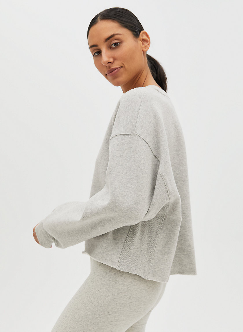 airy fleece boyfriend crew sweatshirt