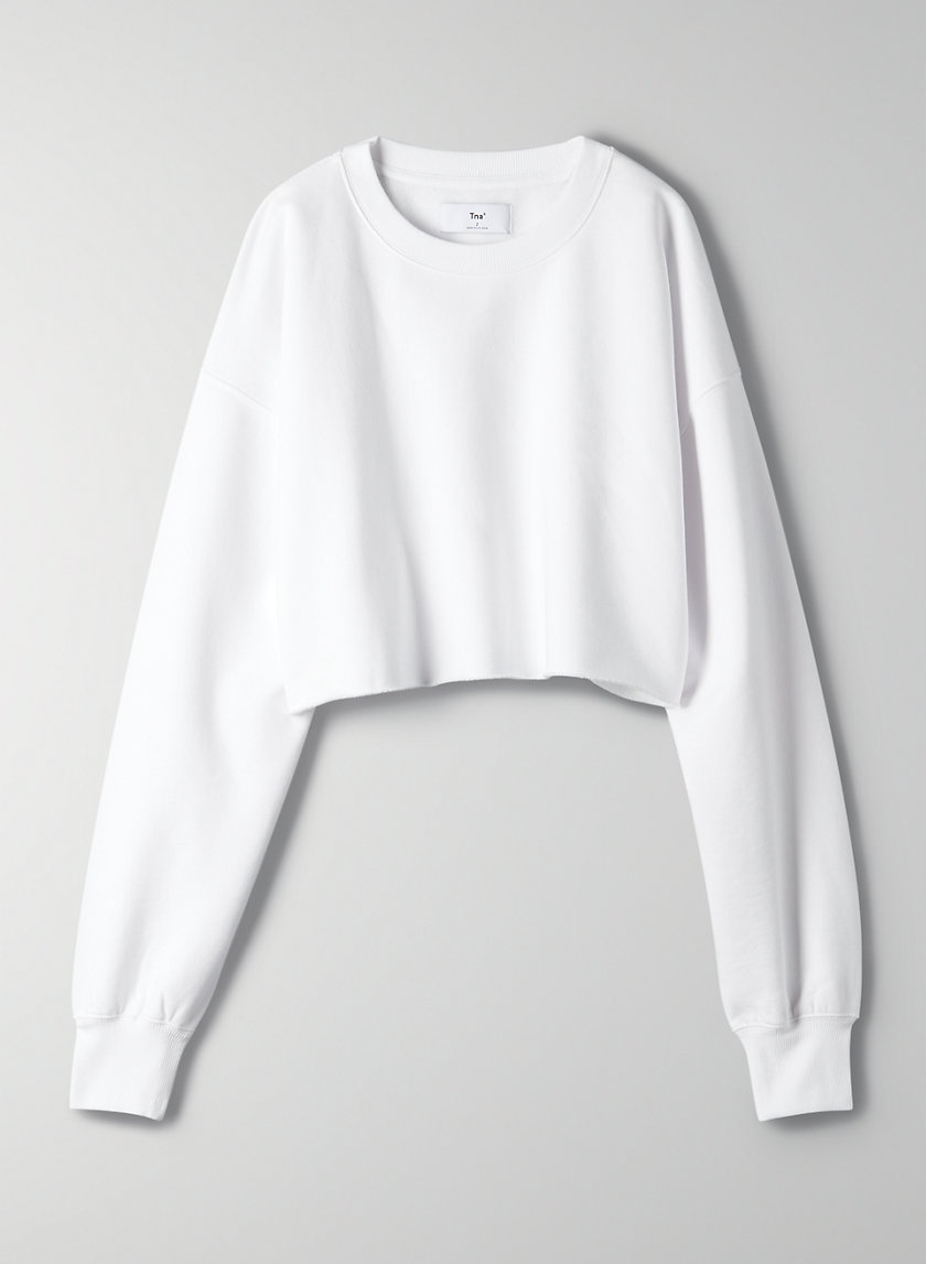 white cropped sweatshirt