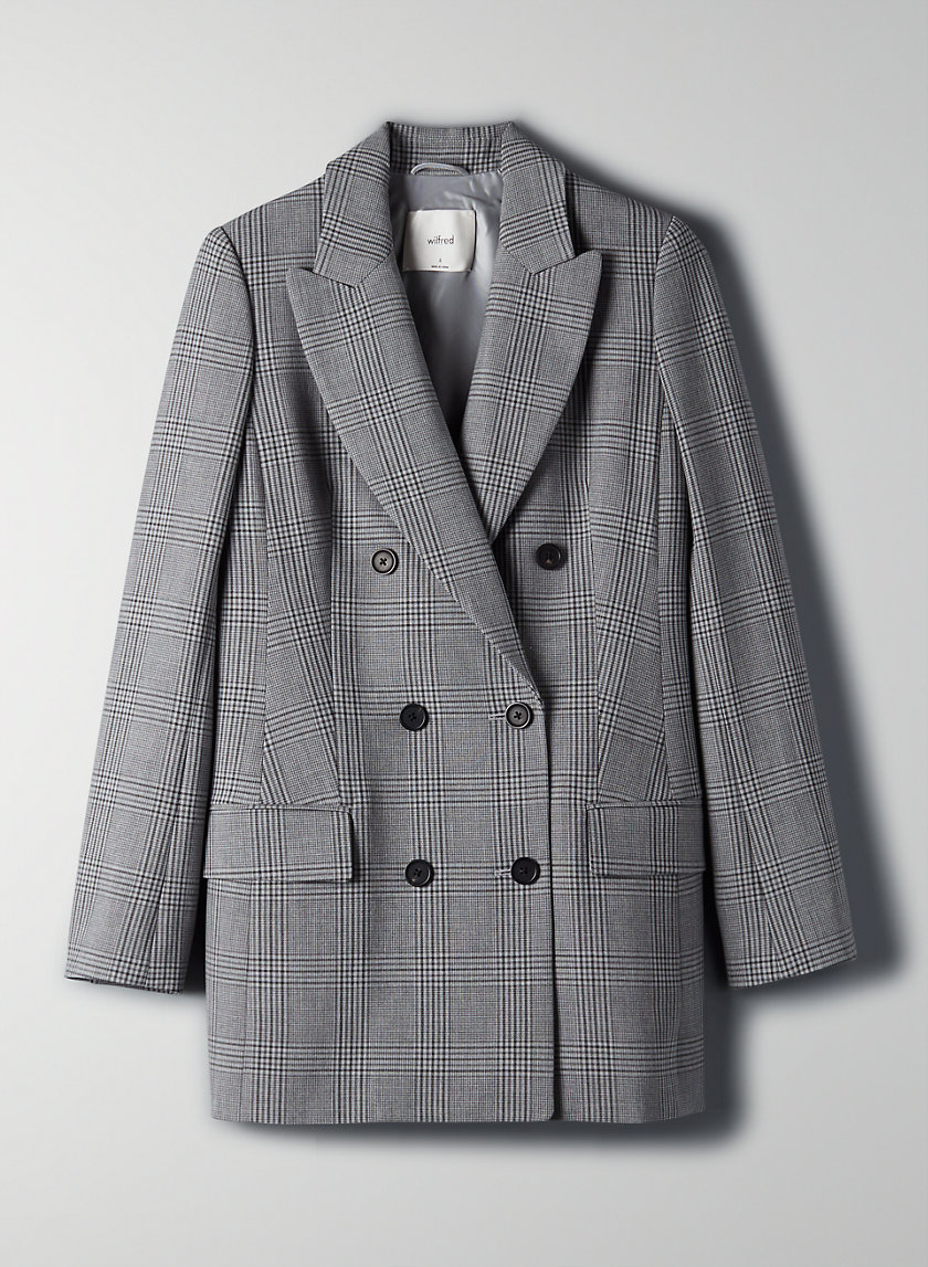 aritzia plaid blazer