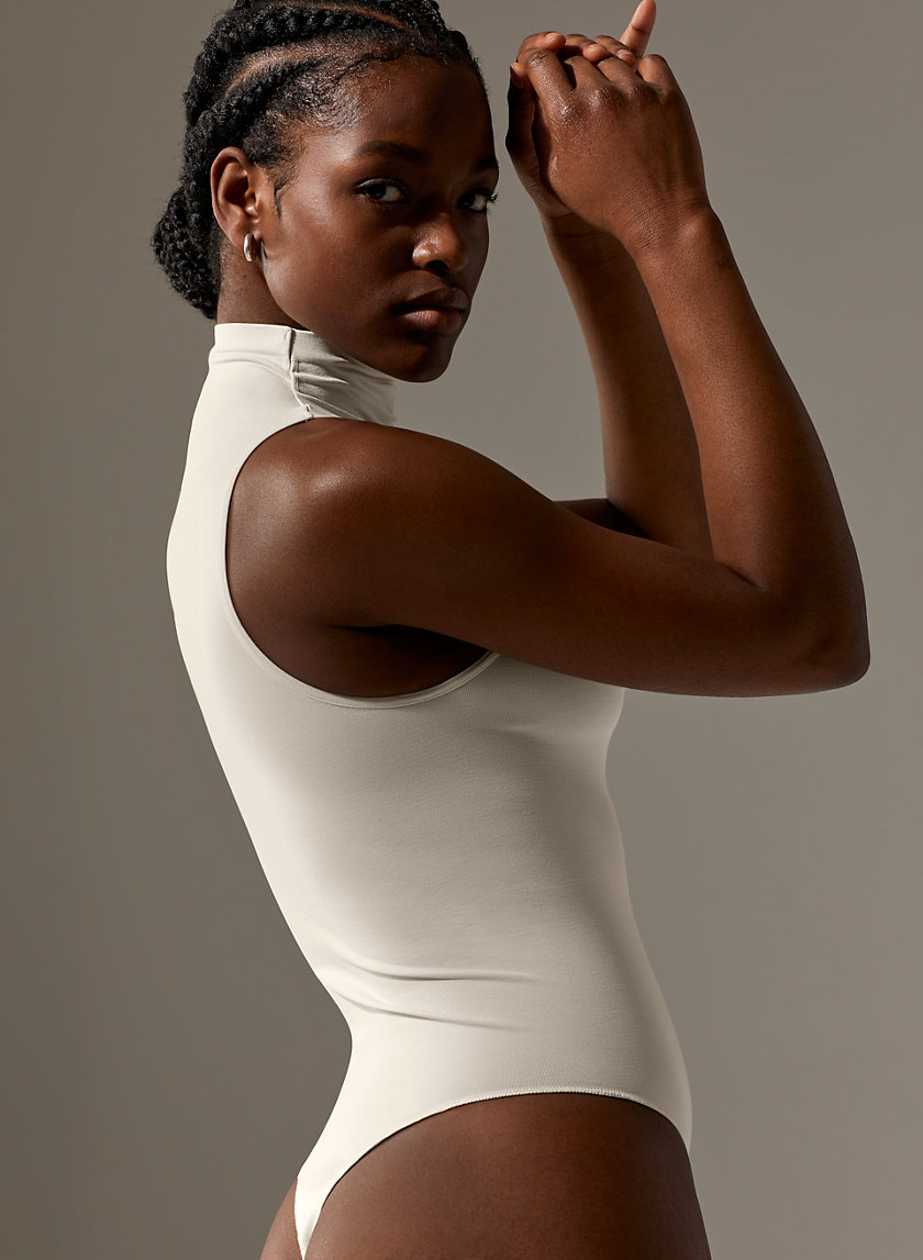 mock turtleneck bodysuit sleeveless