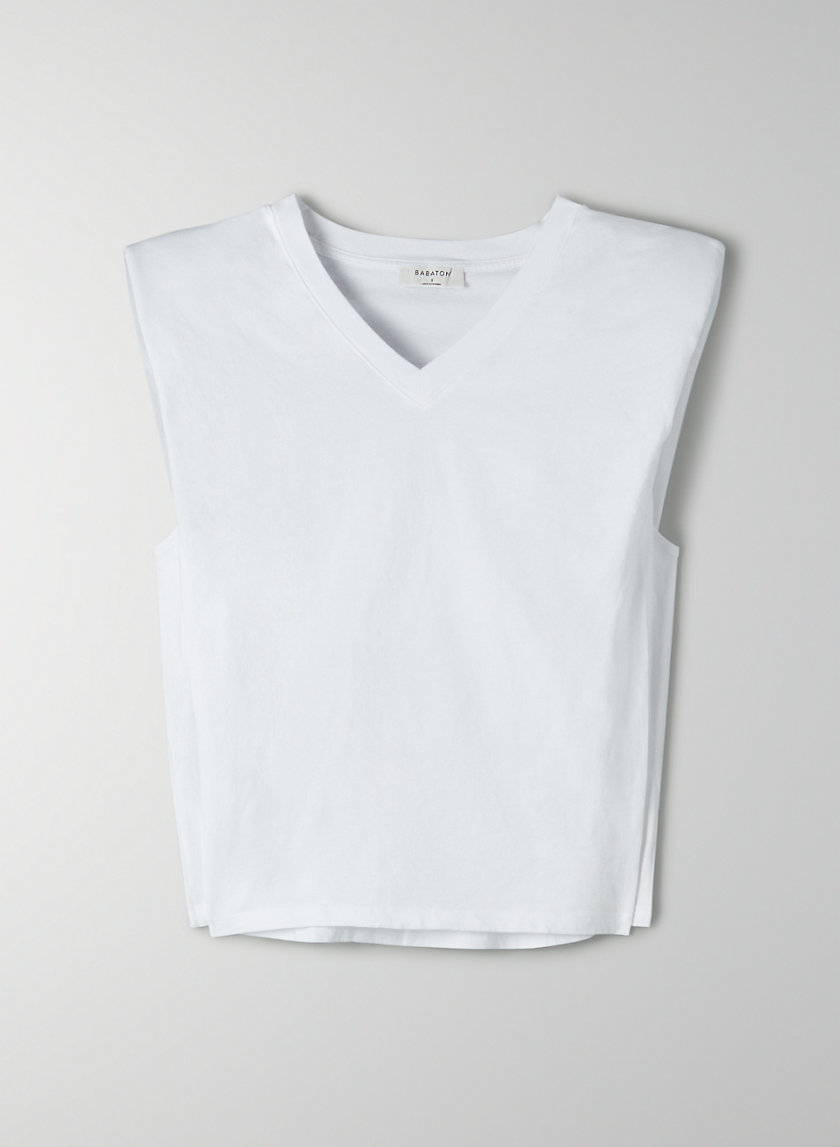 Babaton SHOULDER PAD V-NECK T-SHIRT 
