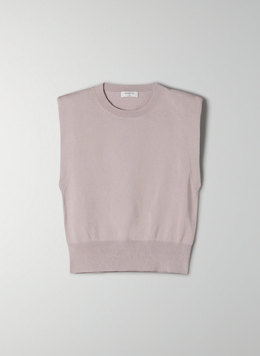 knit shoulder pad top