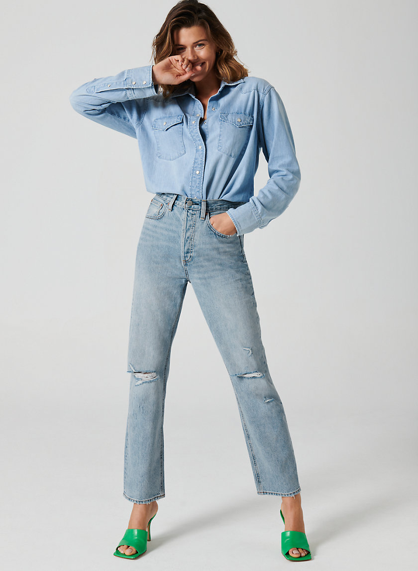loose jeans with top