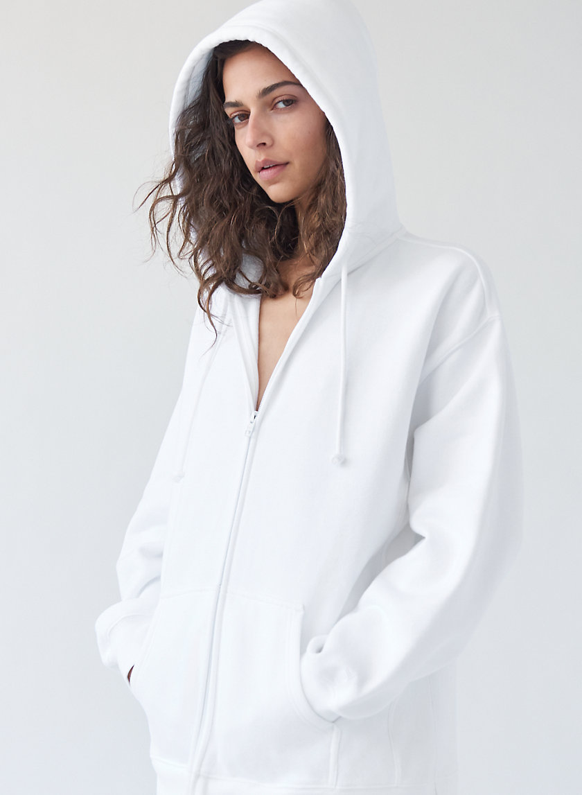 aritzia boyfriend zip up hoodie