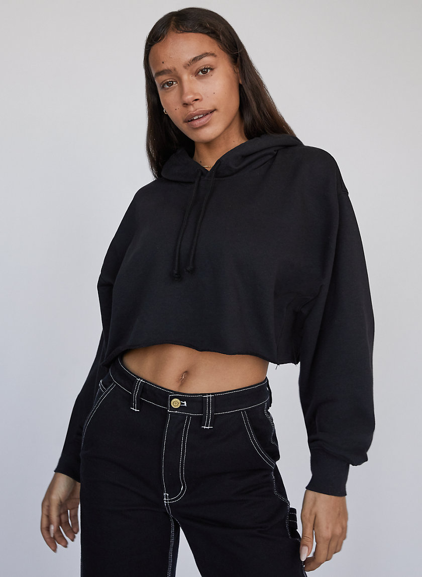 Fleece cropped sales hoodie