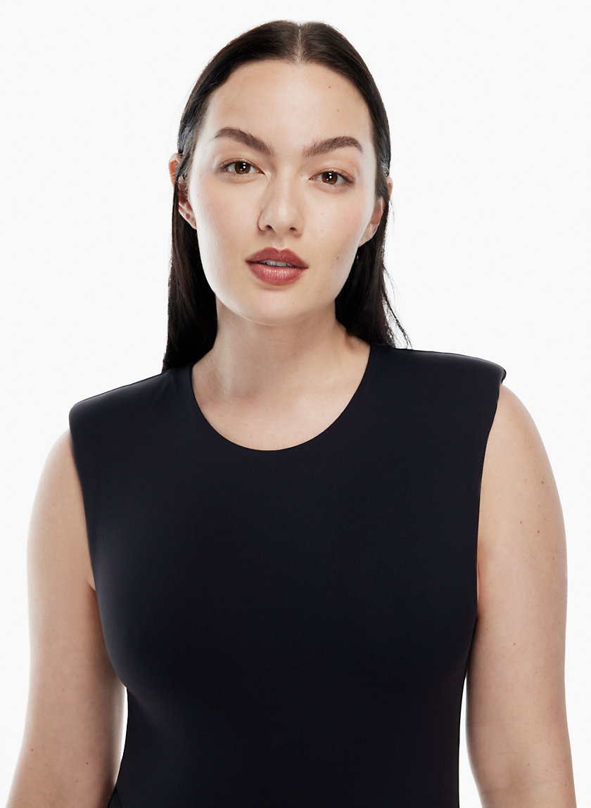 Aritzia Babaton Contour Shoulder Pad V Neck Longsleeve Bodysuit Black Size  M - $45 (39% Off Retail) - From Rachel