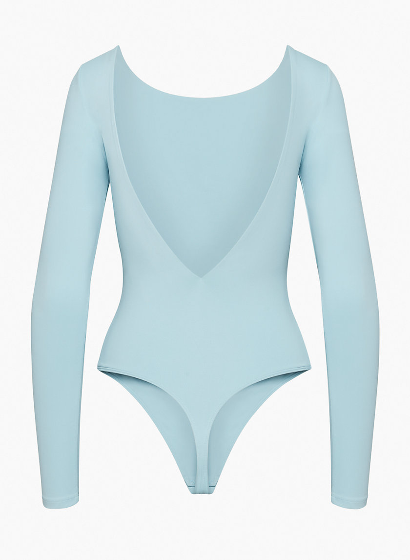 Go Deep Light Blue Short Sleeve Bodysuit - ShopperBoard