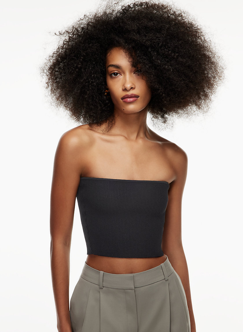 SCULPT KNIT CROPPED TUBE TOP