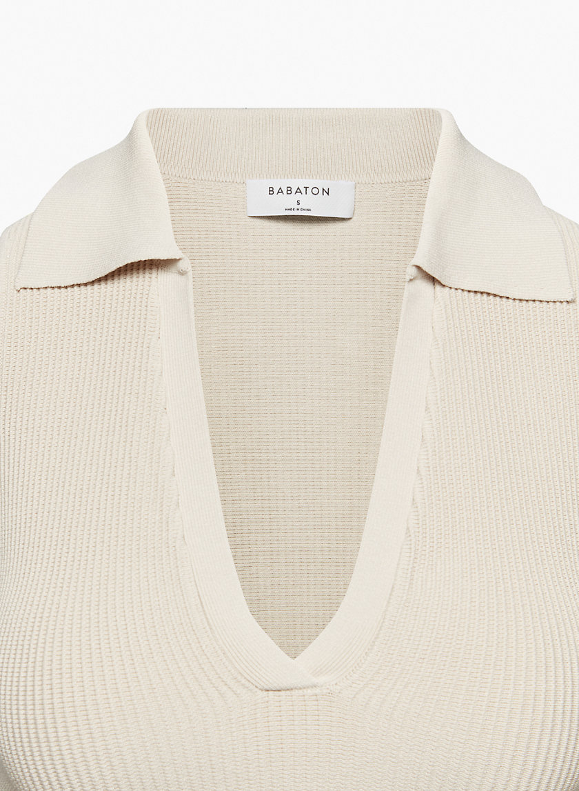 Babaton SCULPT KNIT POLO TOP Aritzia INTL