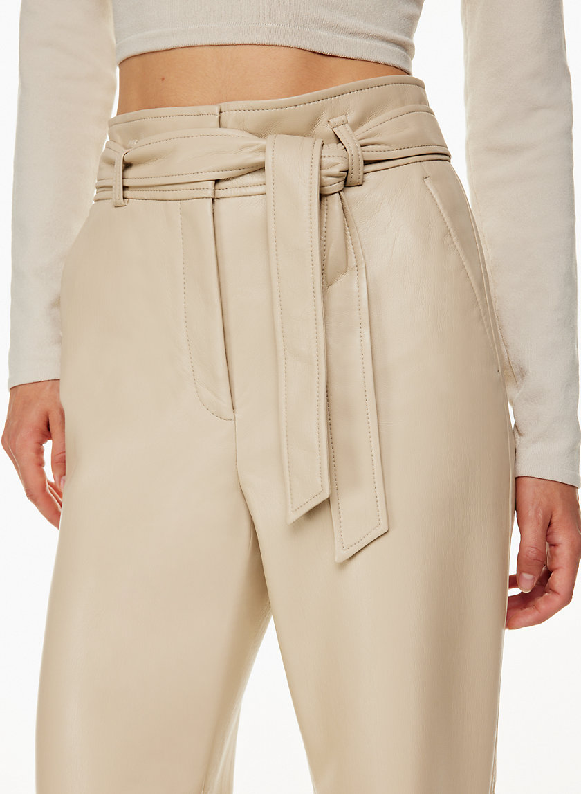 Leather Pants ,leather Bell Bottoms Pants, Beige Leather Trousers, Pants,  Trousers, Khaki Pants for Women by Vils -  Sweden