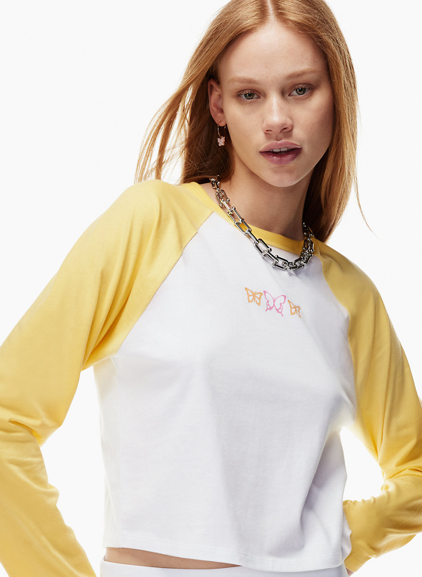 Forever 21 Cropped Graphic Baseball Jersey