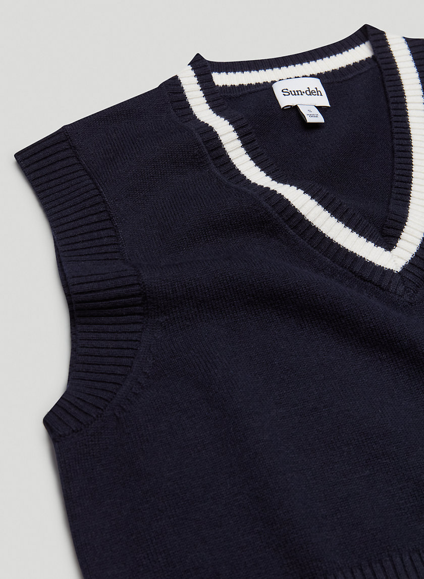 black sweater vest