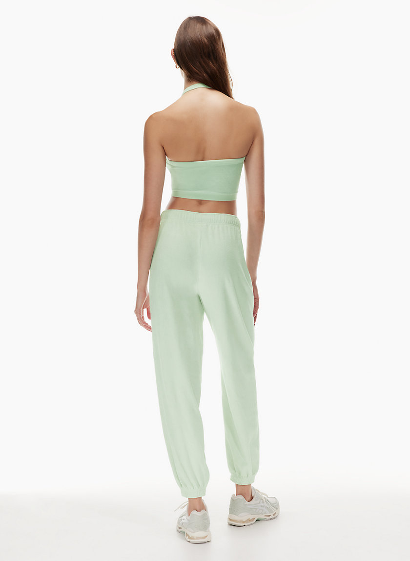 Missguided Crop Shirt In Mint Satin - Part Of A Set-green