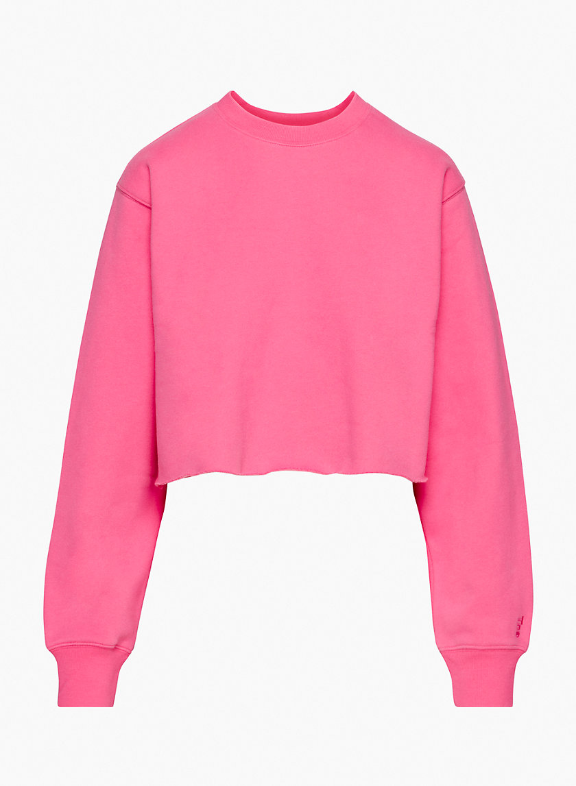 Tna Women's Cozy Fleece Perfect Cropped Sweatshirt in Cosmo Pink Size 2XS