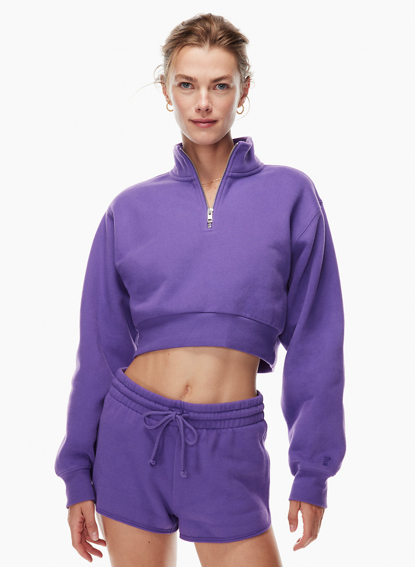 cropped zip fleece