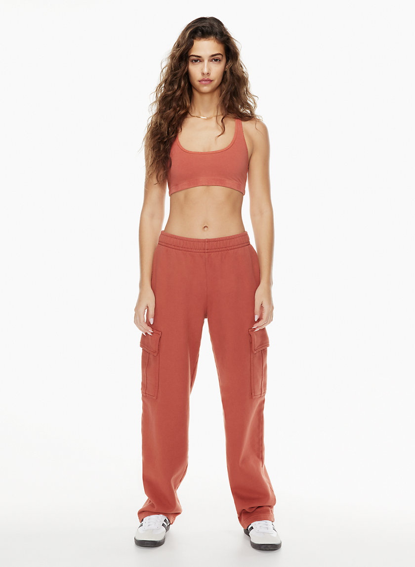 red cargo sweatpants