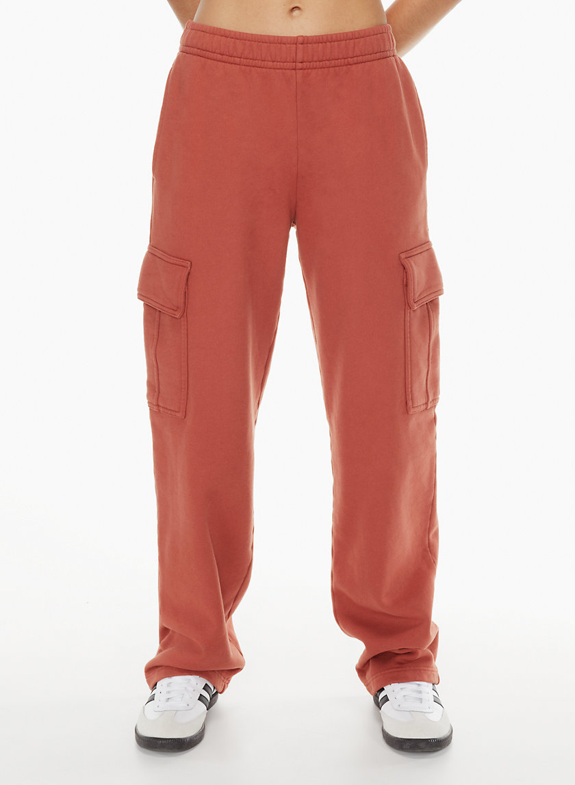 red cargo sweatpants