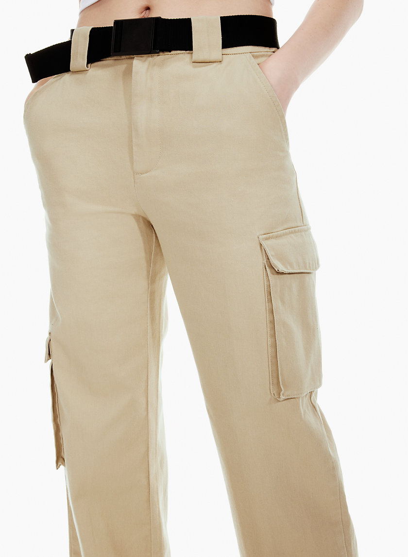Beige - Belted Cargo Trousers
