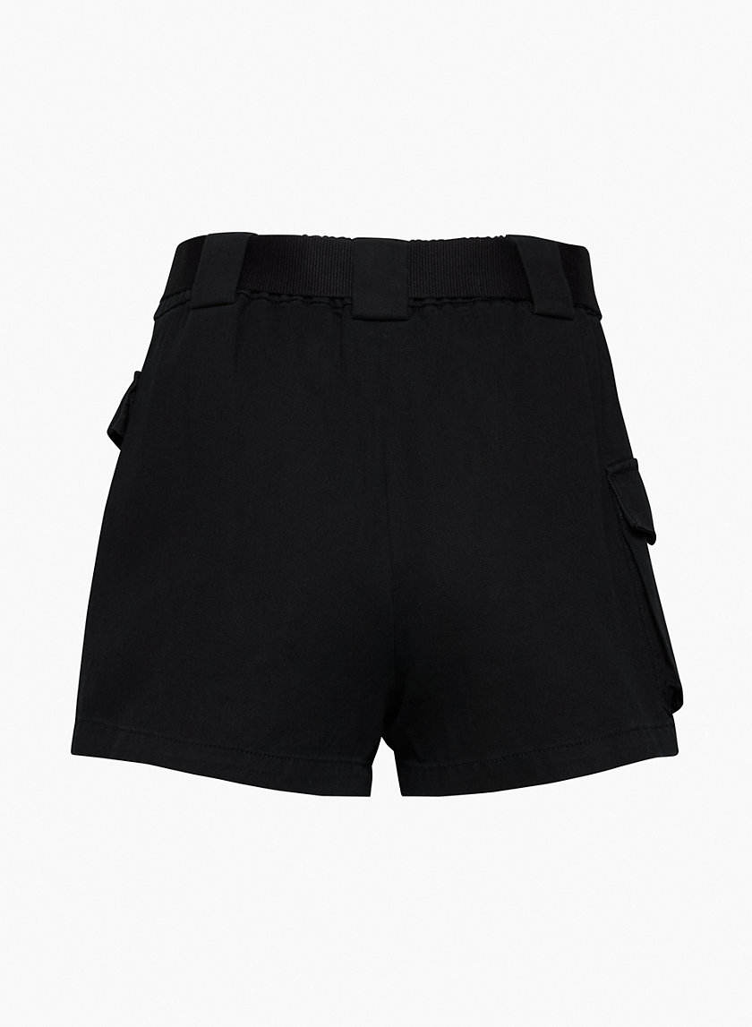 High Waist Cargo Shorts - Black - Ladies