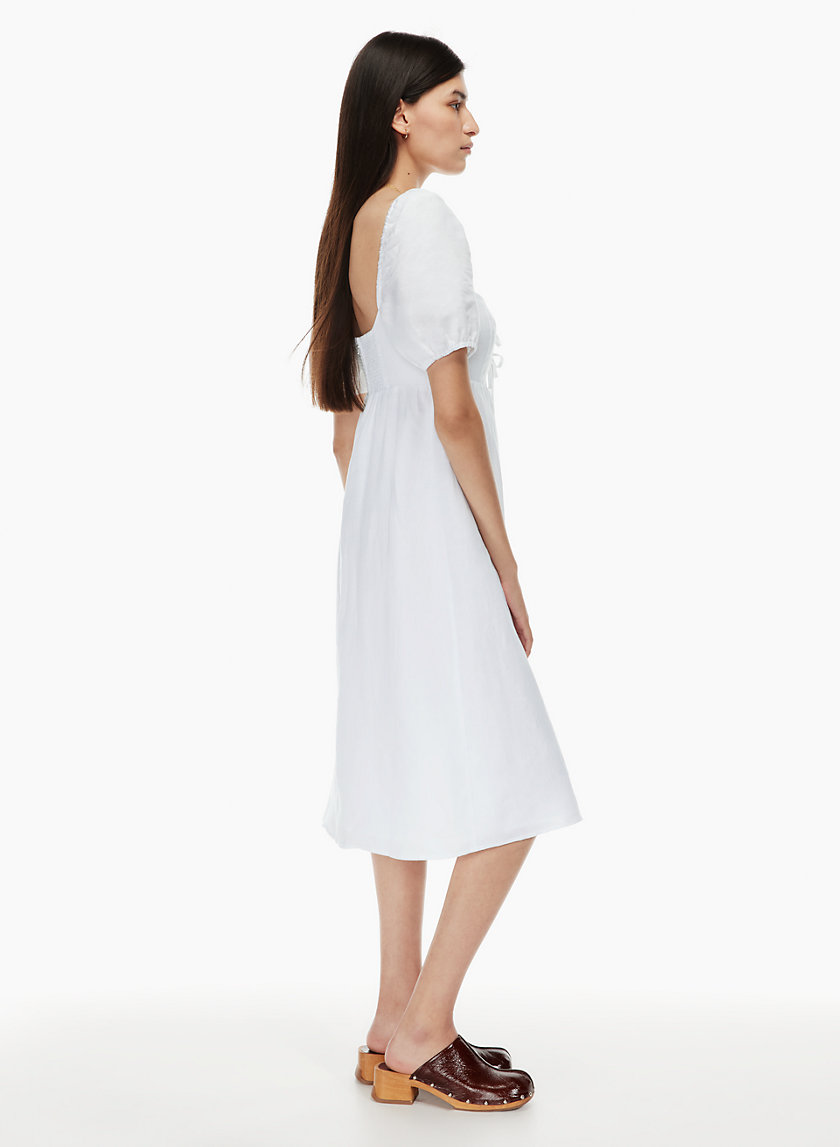 aritzia white linen dress