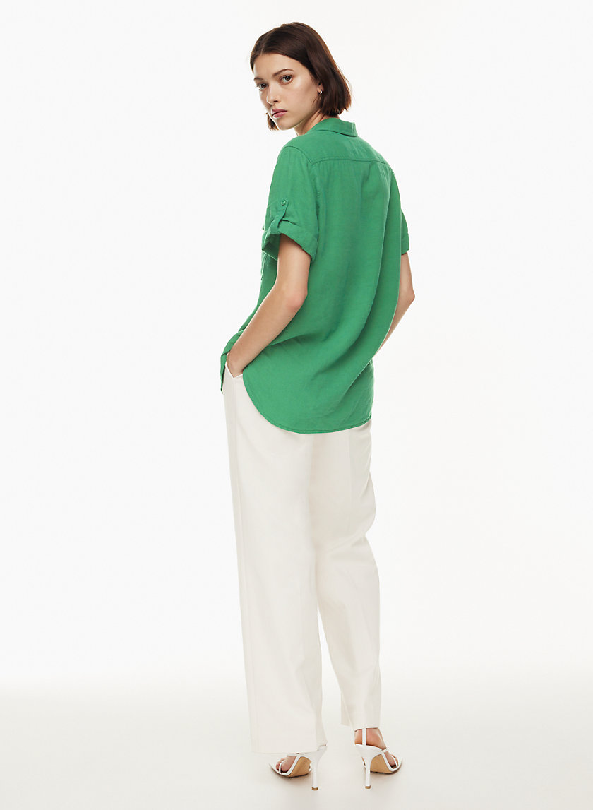 Babaton UTILITY LINEN SHORTSLEEVE SHIRT | Aritzia CA