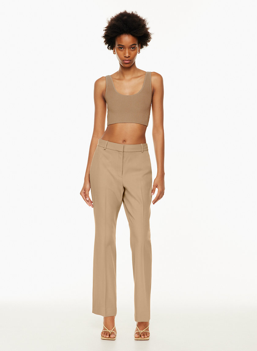 Check Cotton Twill Trousers in Archive Beige - Women