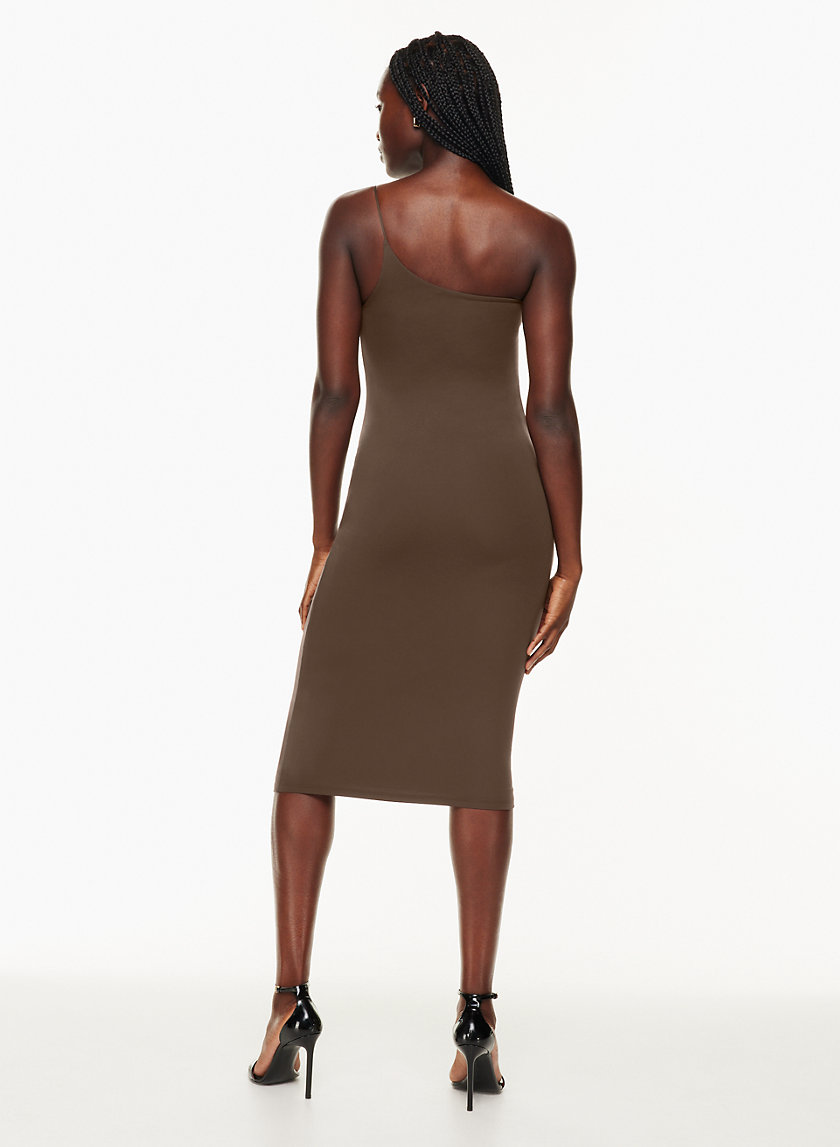 Buy Brown Double Strap One Shoulder Dress from Next Canada