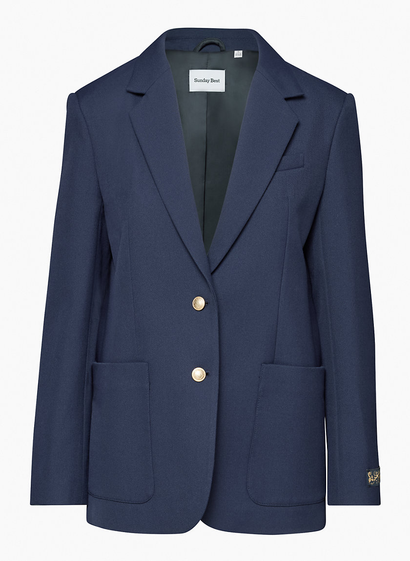 Essential Wool Blend Blazer, Single Breasted Long Sleeves Fully Lined -  Chadwicks Timeless Classics