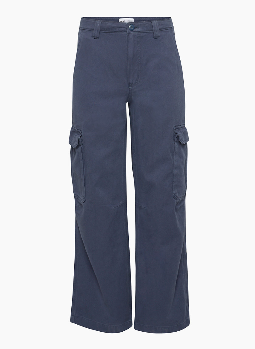 Arie Cargo Pants Womens Size XXL Navy Blue Wide-Leg Lagenlook