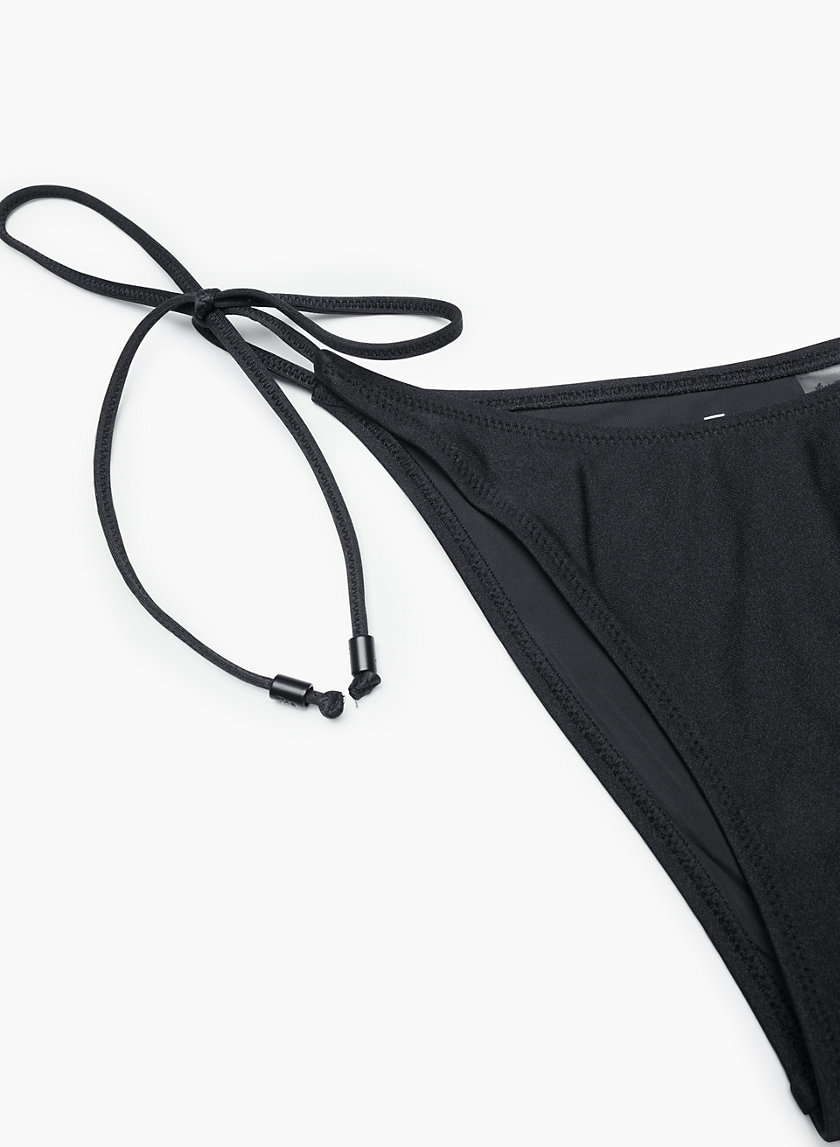 Low-Rise Rib-Knit String Bikini Swim Bottoms for Women