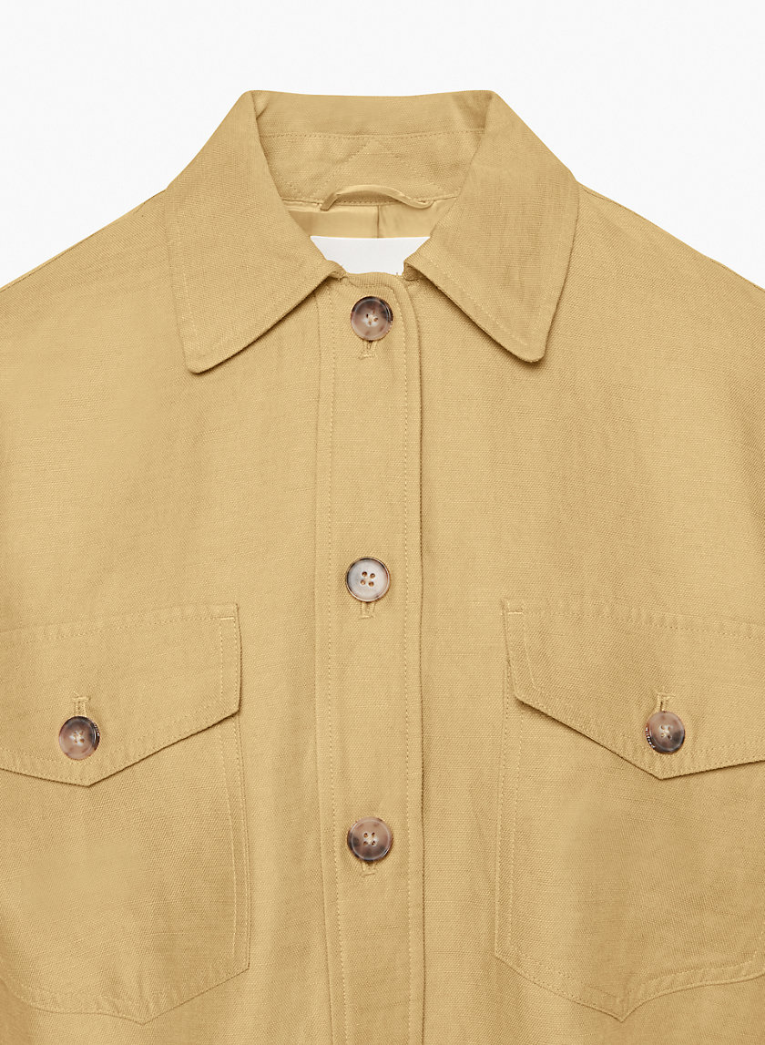 Cotton-Linen Boxy Shirt-Jacket