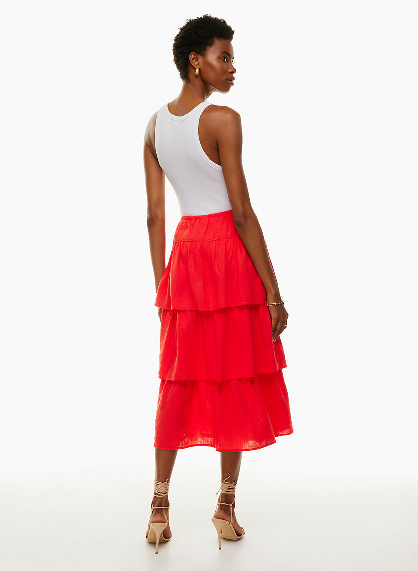 High low 2024 linen skirt