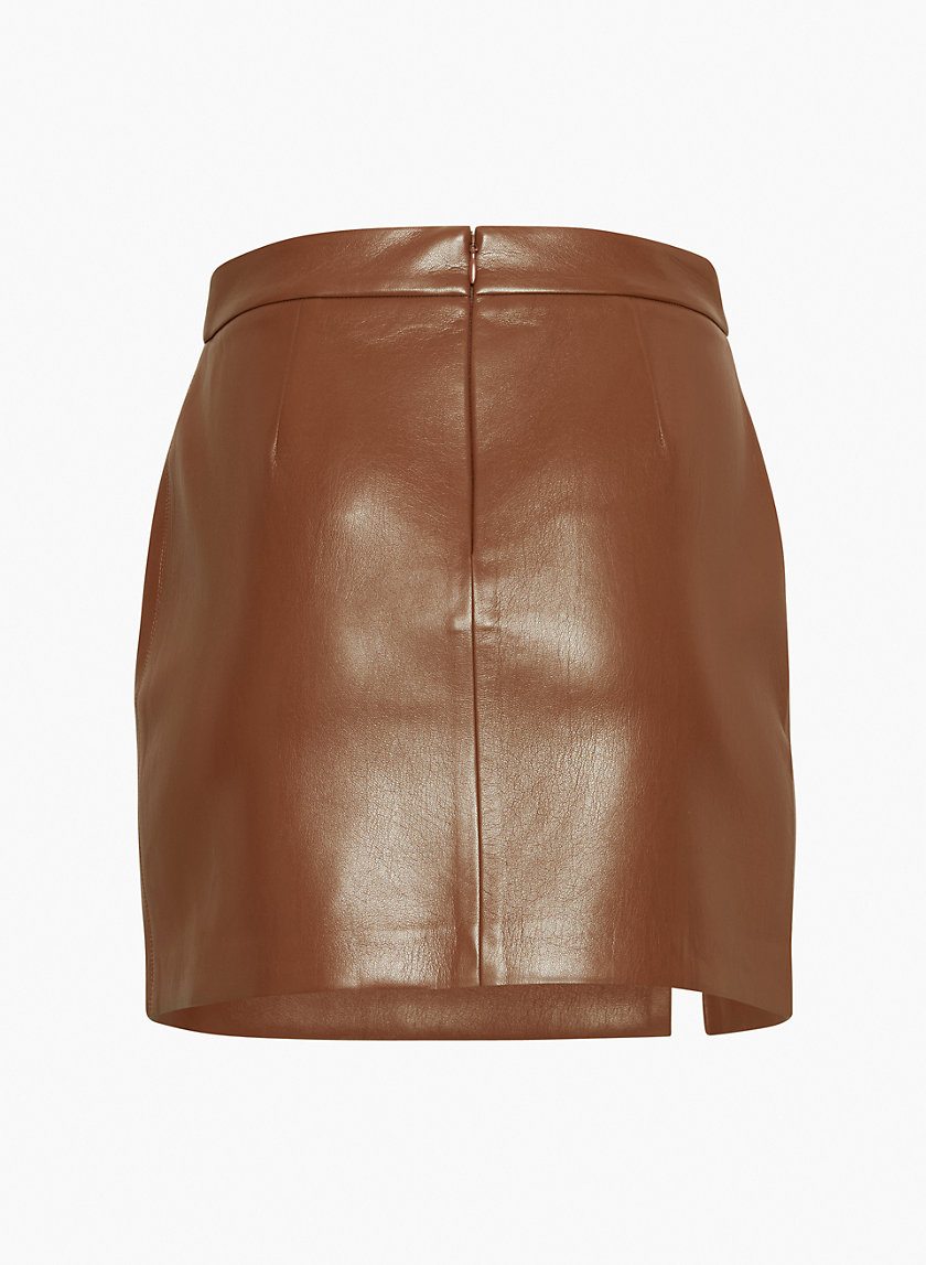 Faux Leather Mini Skirt, Regular