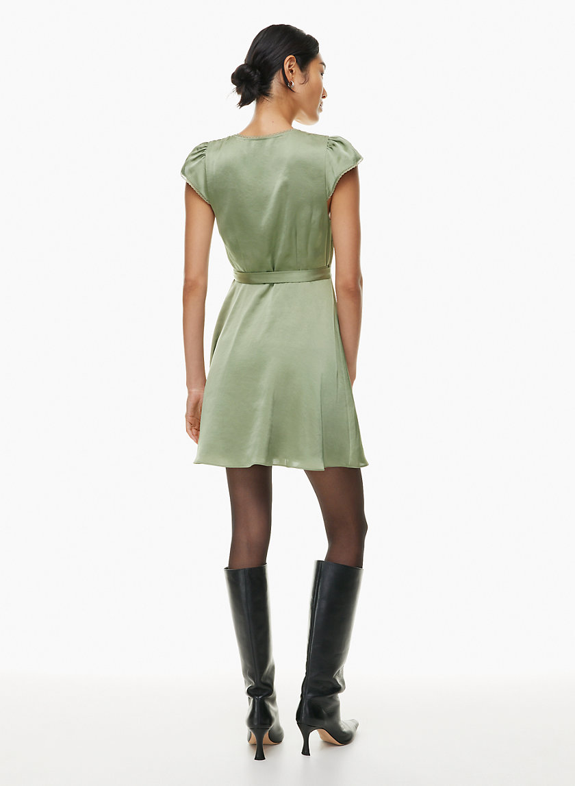 Olive Green Wrap Flare Dress – Love, Violet Boutique