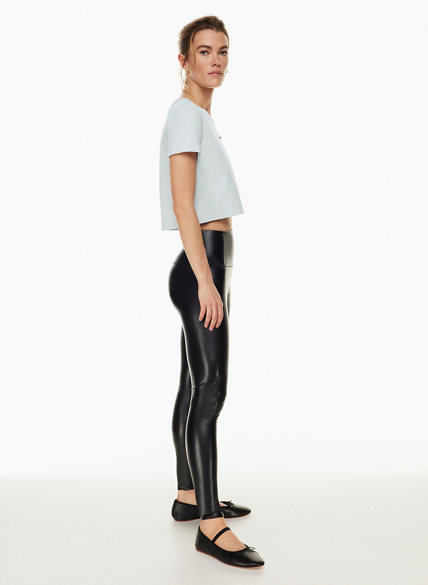  High Waist Transparent Black Latex Leggings Pants,White,L :  Clothing, Shoes & Jewelry