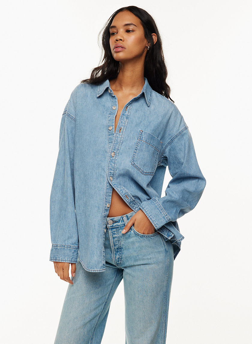 The Shirt - The Signature Shirt in Denim, Women's Size XXL - No Gape Technology for The Perfect Fit