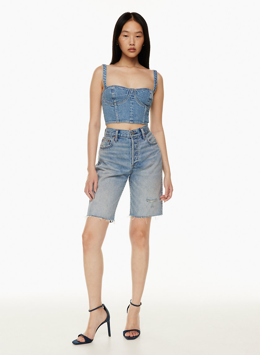 Denim Forum THE '90S CHLOE MID-RISE BERMUDA JEAN SHORT | Aritzia CA