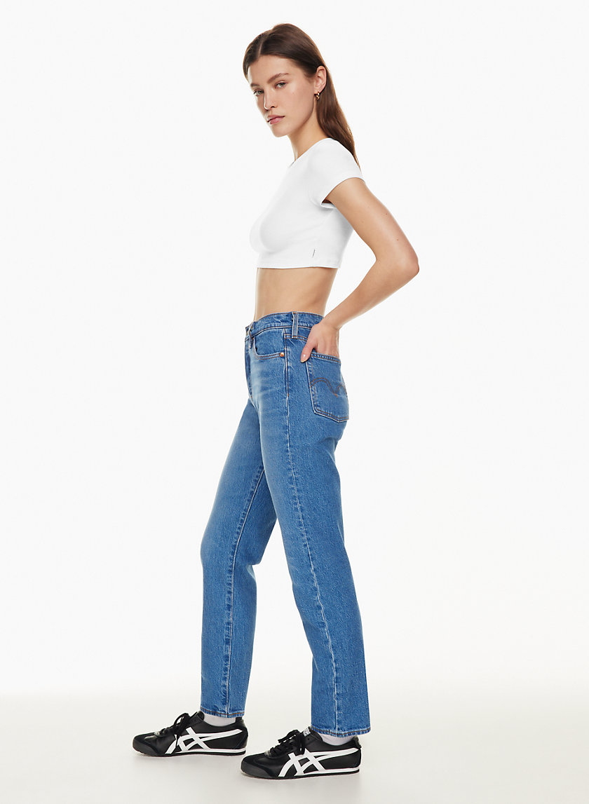 Levi's Women's Wedgie High Rise Cropped Straight Jeans Cosmic Comet Black