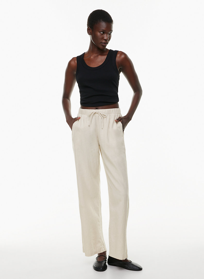 Willow & Root Plaid Trouser Pant - Women's Pants in Taupe Black