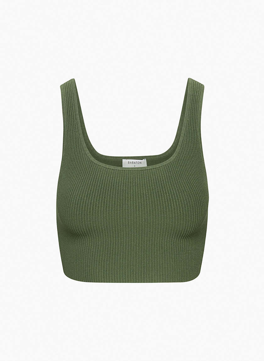 Babaton SCULPT KNIT SQUARENECK CROPPED TANK | Aritzia CA