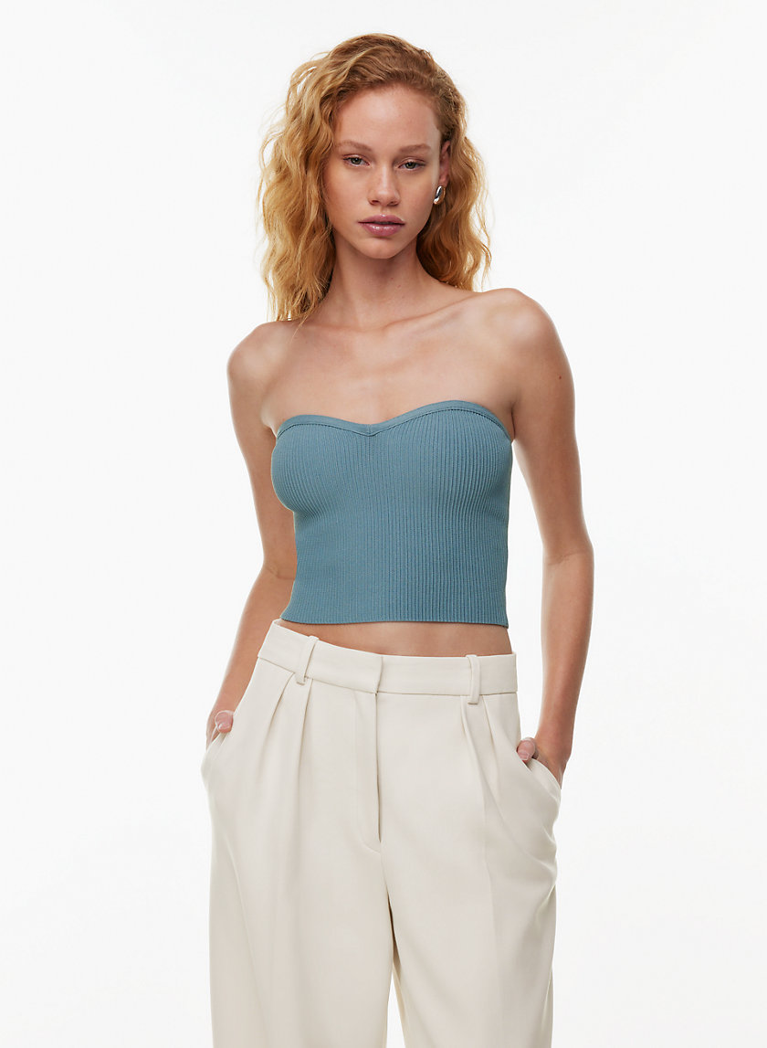 Cropped Sweetheart Bustier Knit Top - Cream - Tops & T-shirts - & Other  Stories