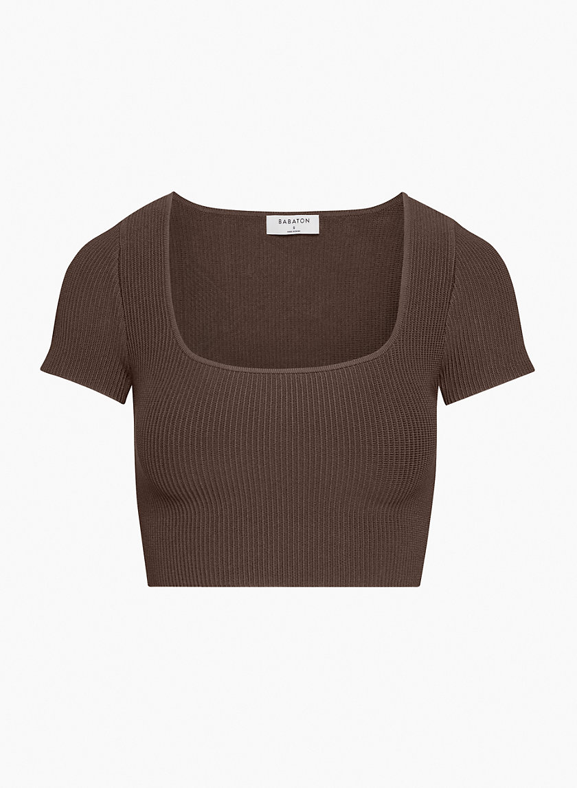 Fair And Square Square Neck Crop Top in Mocha